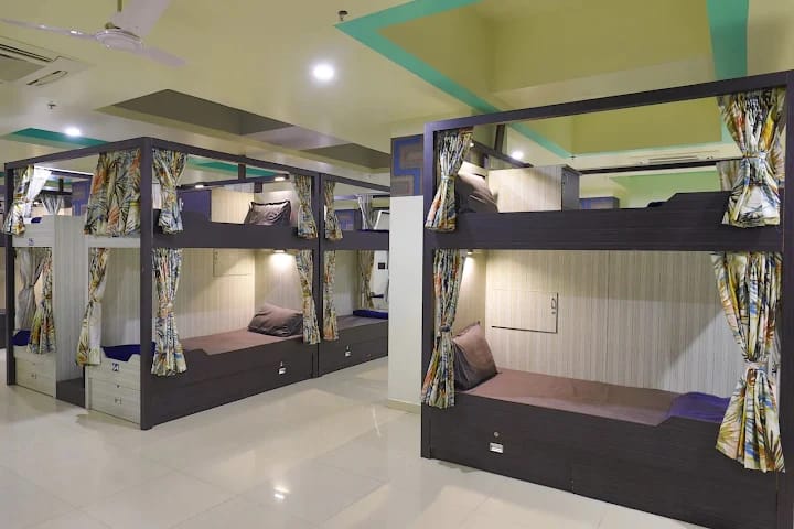 Multiple bed cabins in dormitory